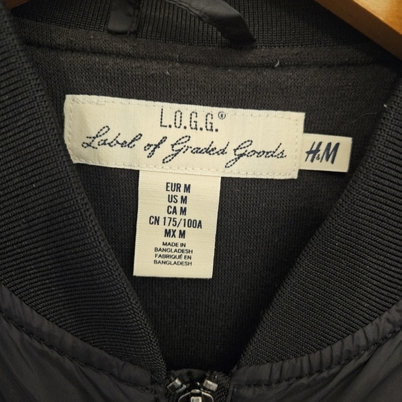 H&M  Lightweight Black Bomber Jacket (Medium) - Picture 3 of 4